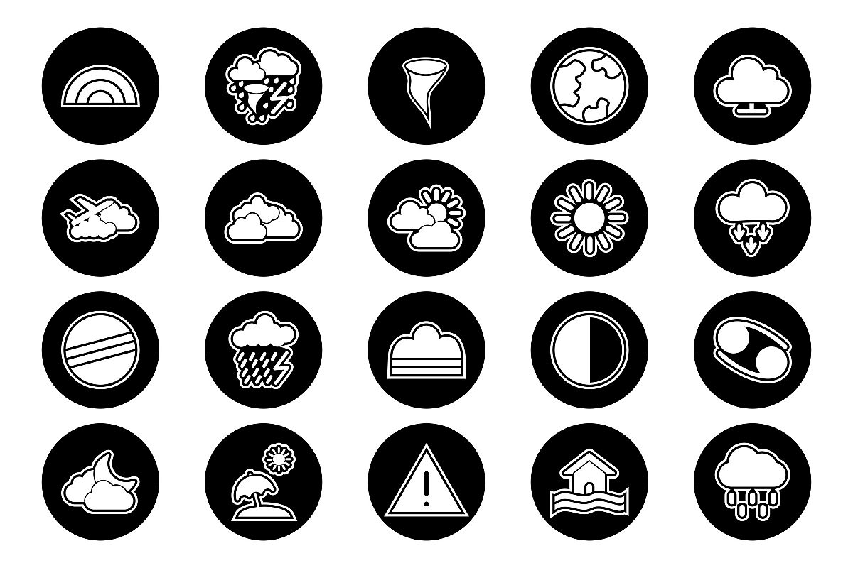 Set Of Weather And Season Icons example image 1