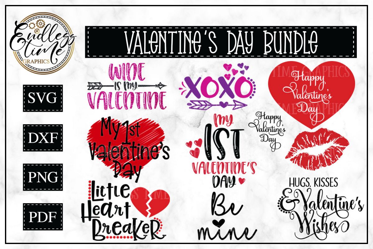 Valentine's Day Bundle - 10 Valentine SVG Cut Files example image 1