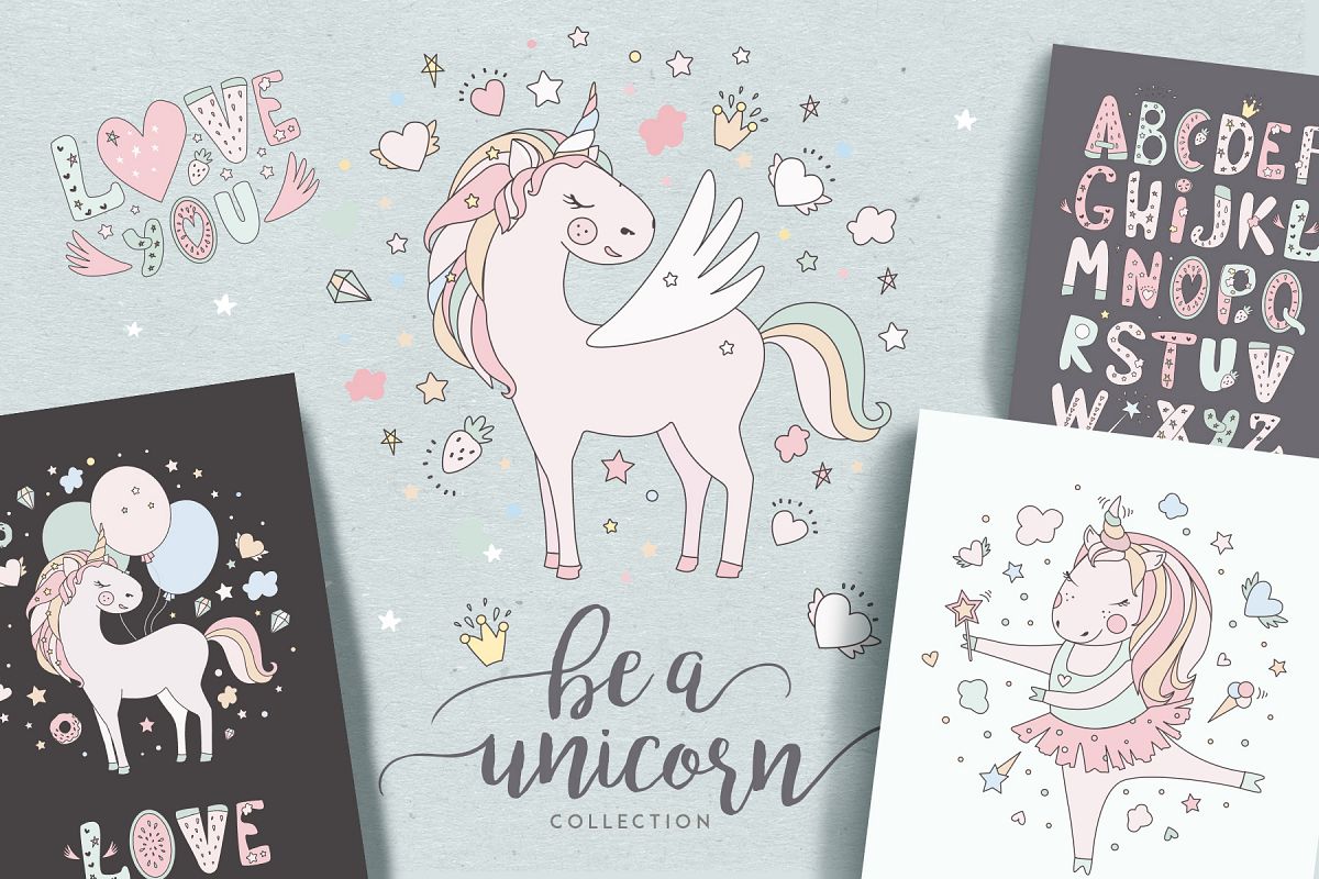 Magical collection of unicorns example image 1