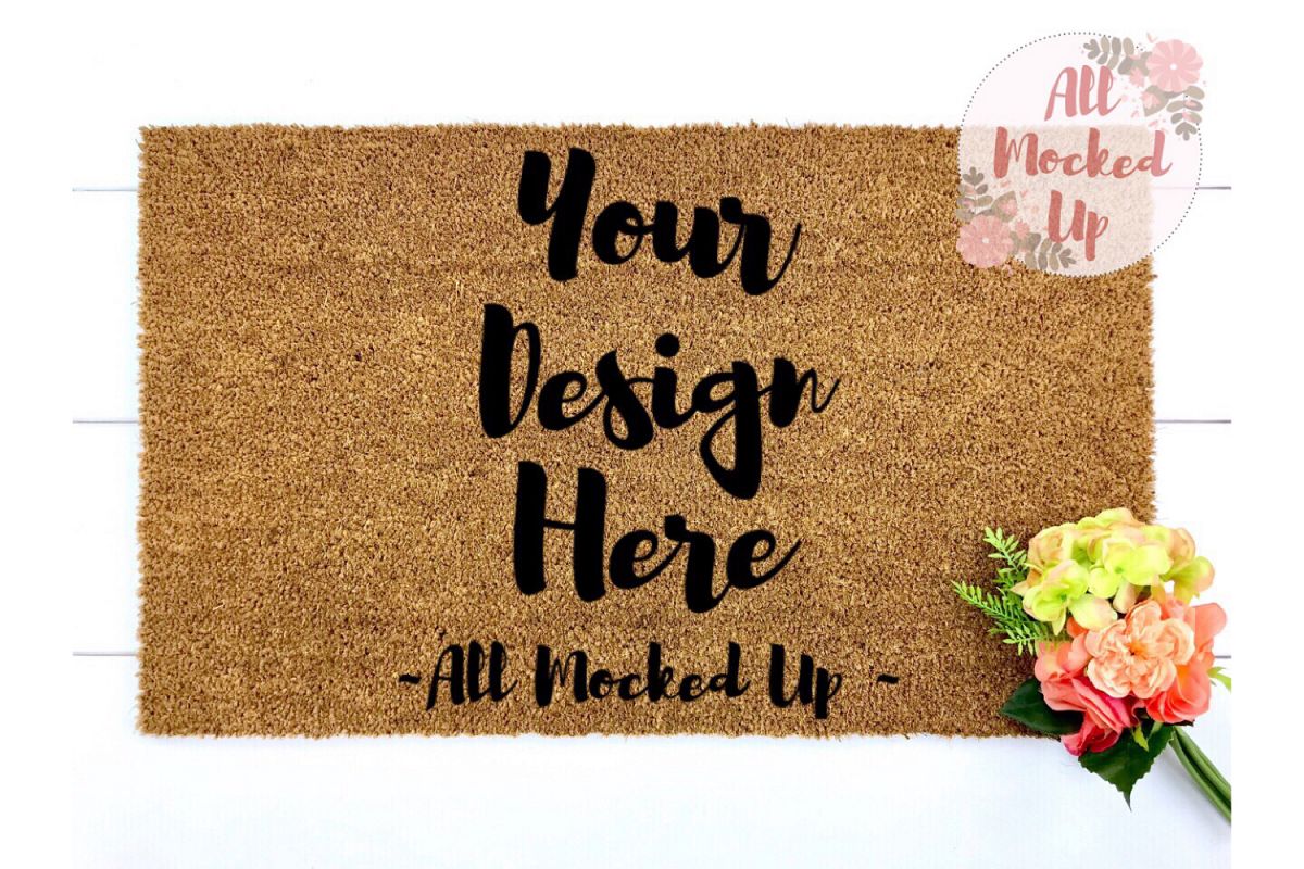 18 x 30 Coir Door Mat Mock Up Flatlay Flat Lay - 4/19 example image 1