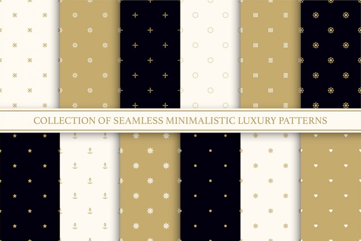Vector seamless minimal patterns example image 1