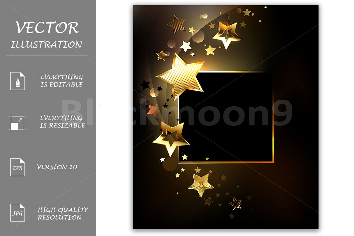 Square Banner with Gold Stars example image 1