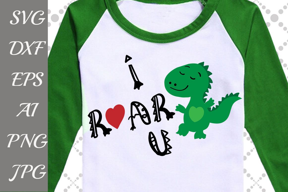 I Roar you Svg: "DINOSAUR SVG" example image 1
