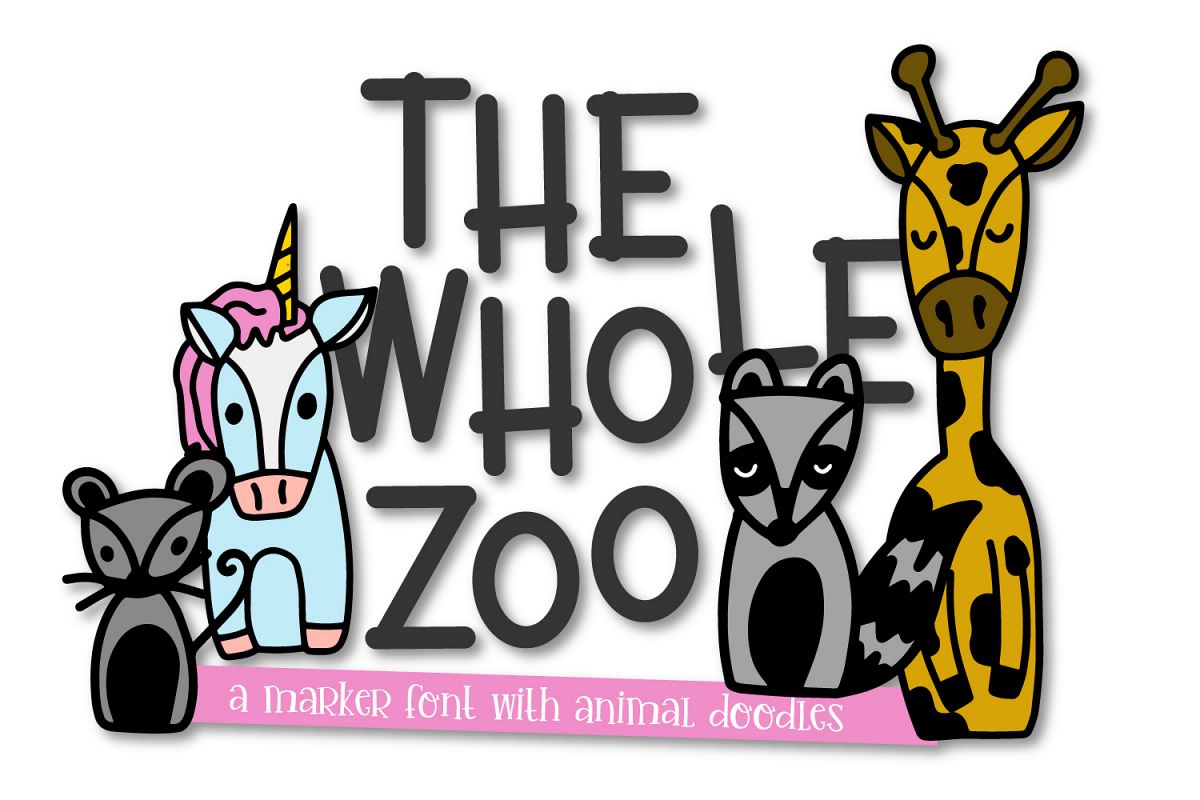 The Whole Zoo - Marker Font & Animal Dingbat Duo example image 1
