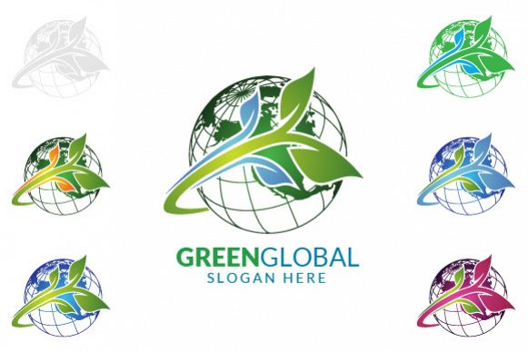 Green Global Ecology logo template example image 1