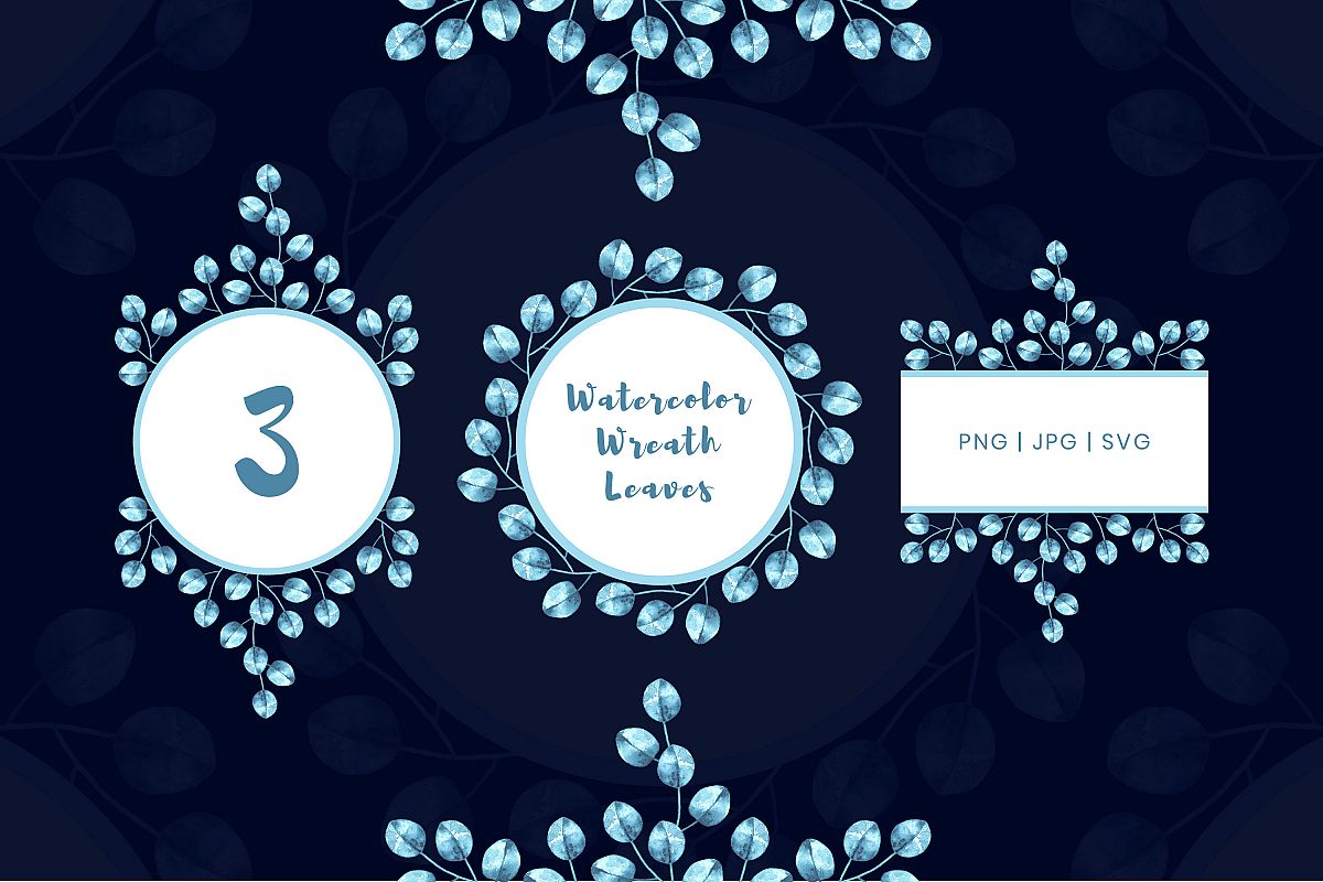 Elegant Watercolor wreath frames example image 1