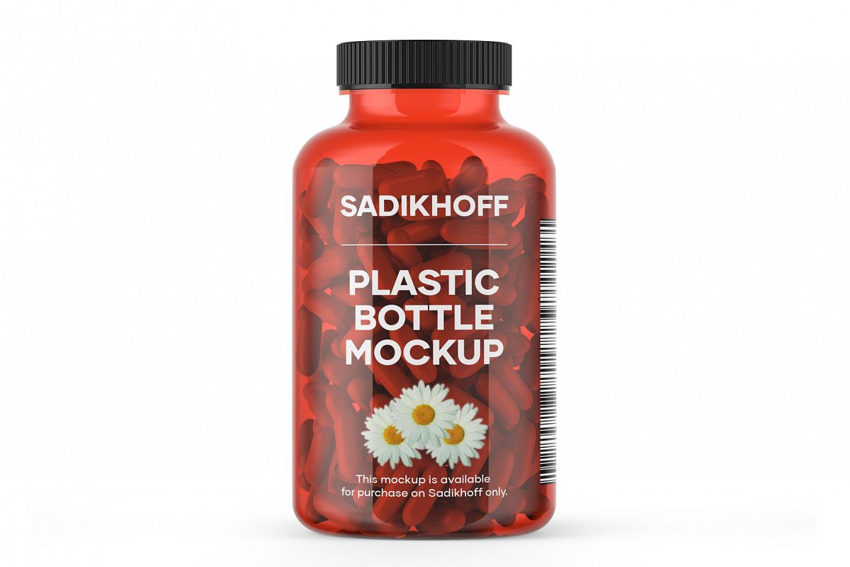 Clear Bottle With Capsules Mockup example image 1