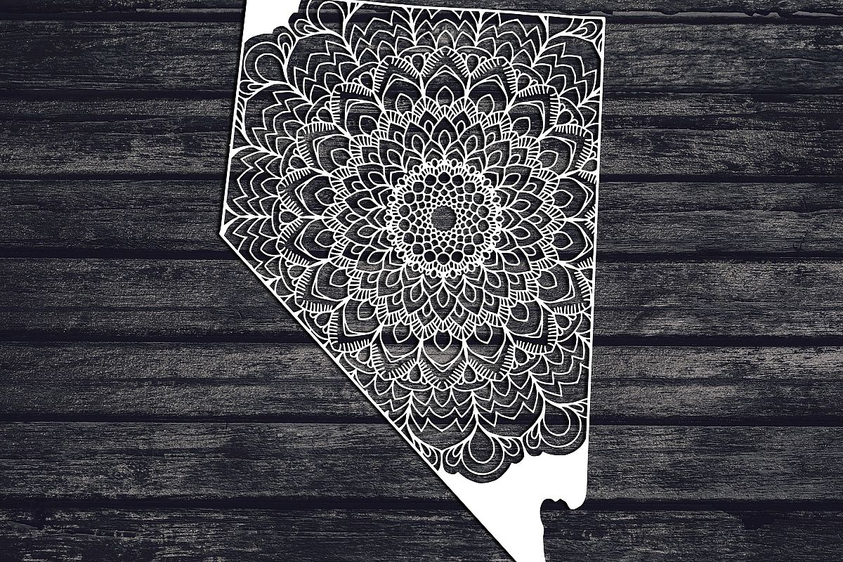 Nevada Mandala Svg, Nevada Svg, NV Svg, State Svg example image 1