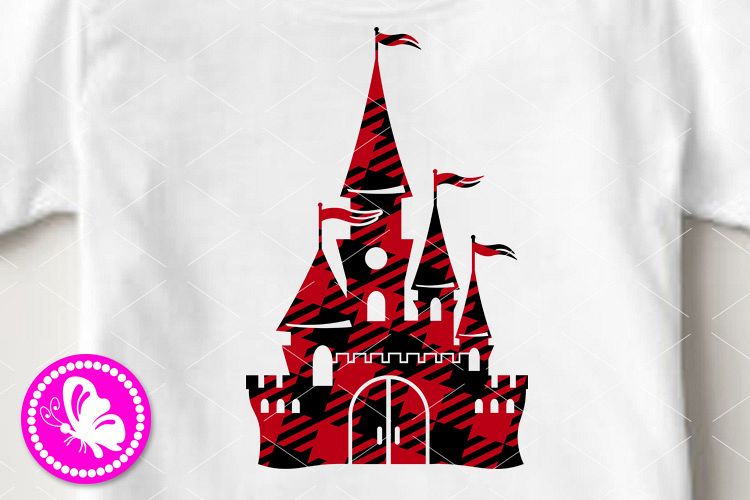 Palace Castle print Buffalo plaid design Holidays decor Png example image 1