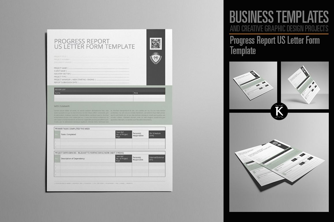 Progress Report US Letter Form Template example image 1