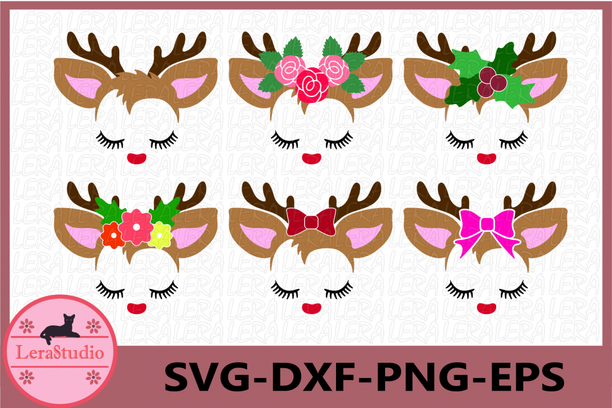 Little Deer svg, Deer with eyelashes, Baby svg, Birthday example image 1