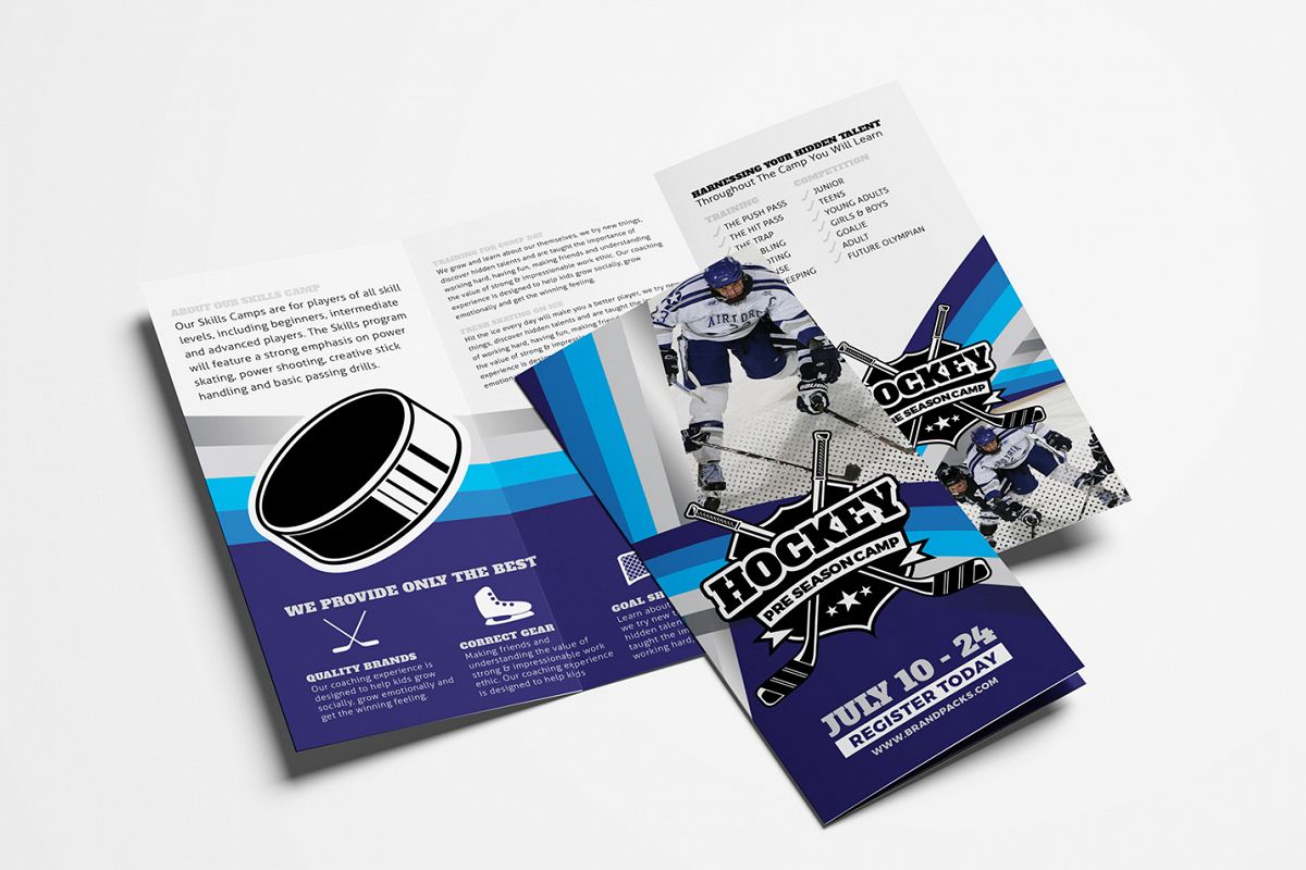Hockey Club Tri-Fold Brochure Template example image 1