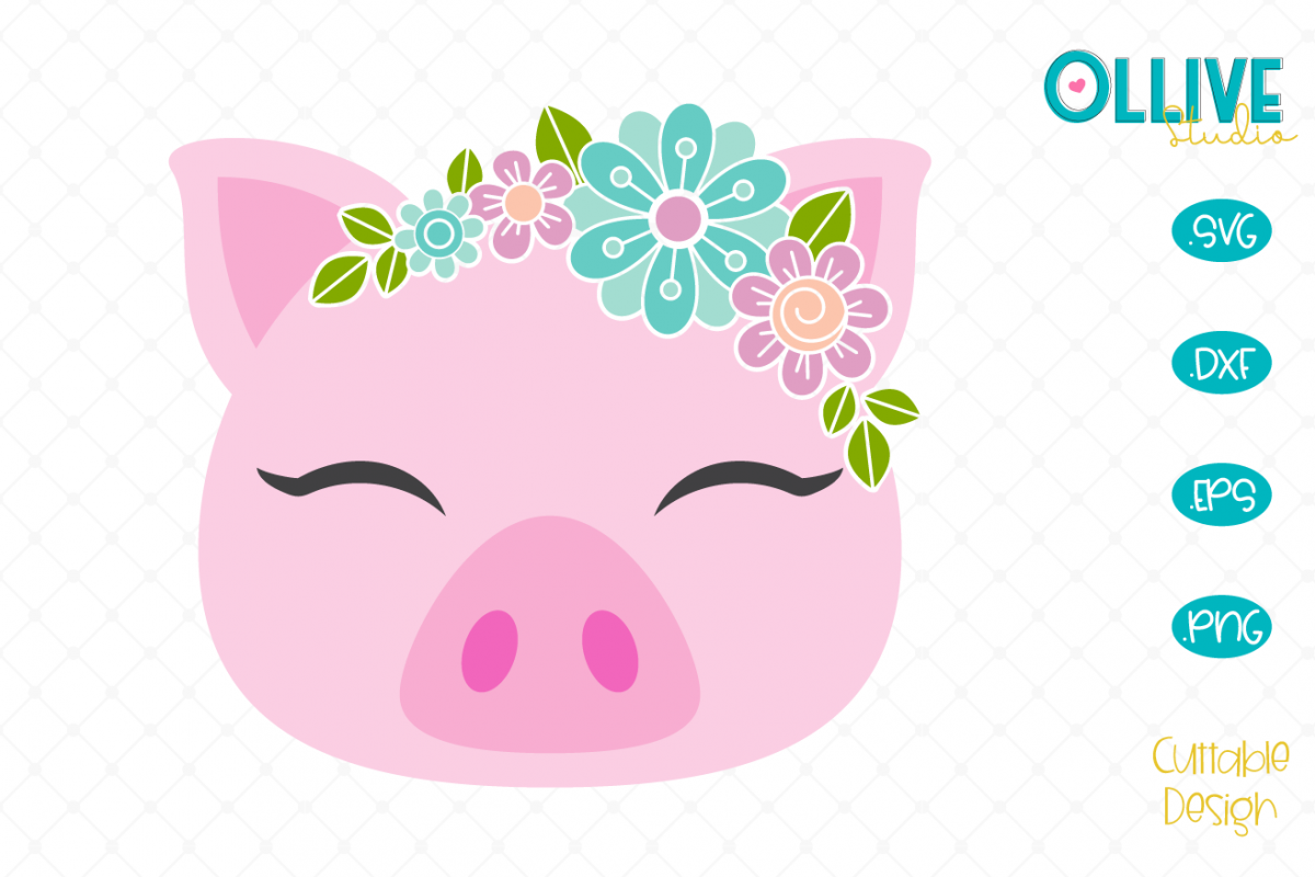 Download Floral Pig Face SVG (413900) | Cut Files | Design Bundles