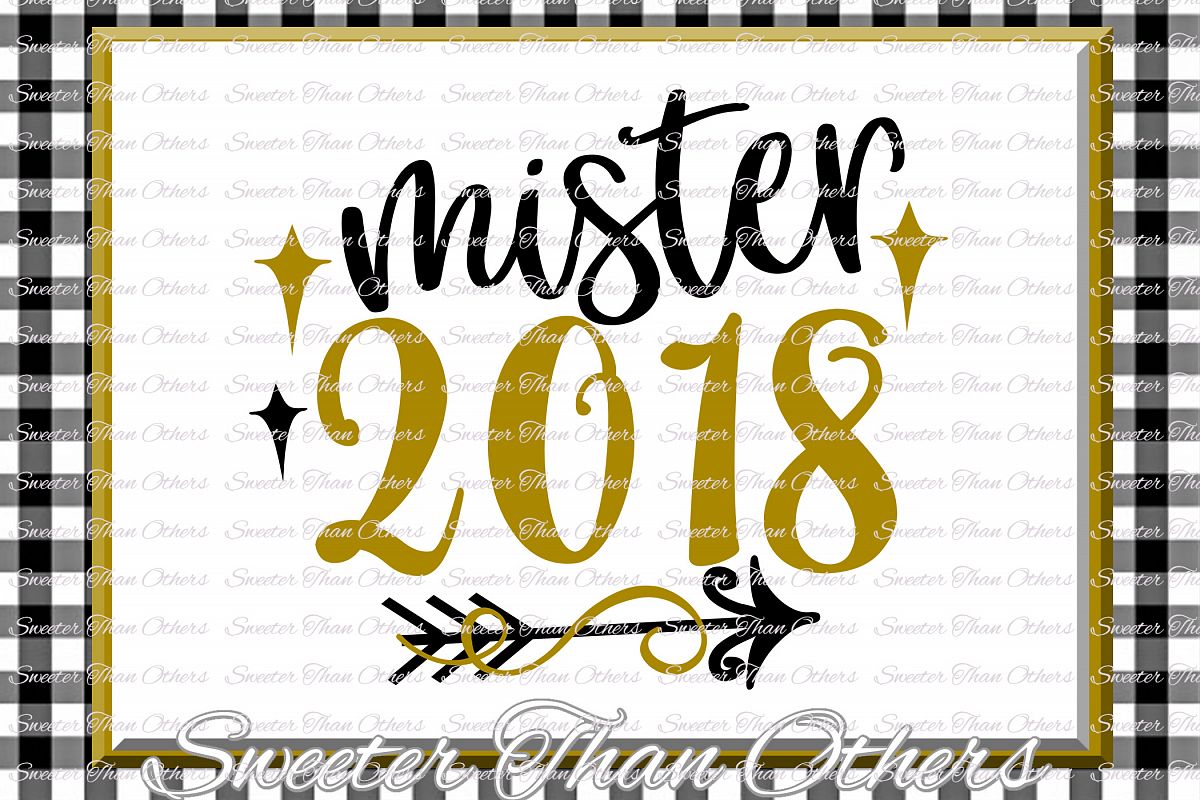 Mister 2018 svg, New Year 2018 SVG example image 1