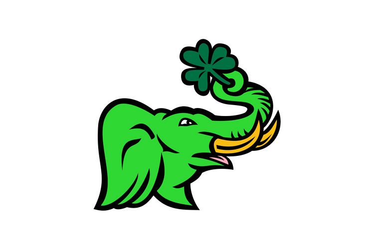 Green Elephant Shamrock Icon example image 1