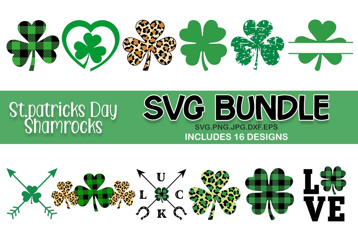 St Patrick's day shamrocks svg bundle. Shamrocks SVG example image 1