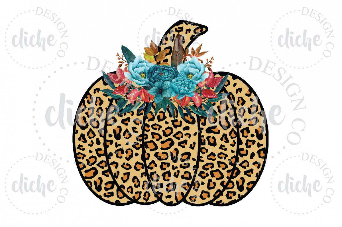 Leopard Pumpkin Sublimation Design example image 1