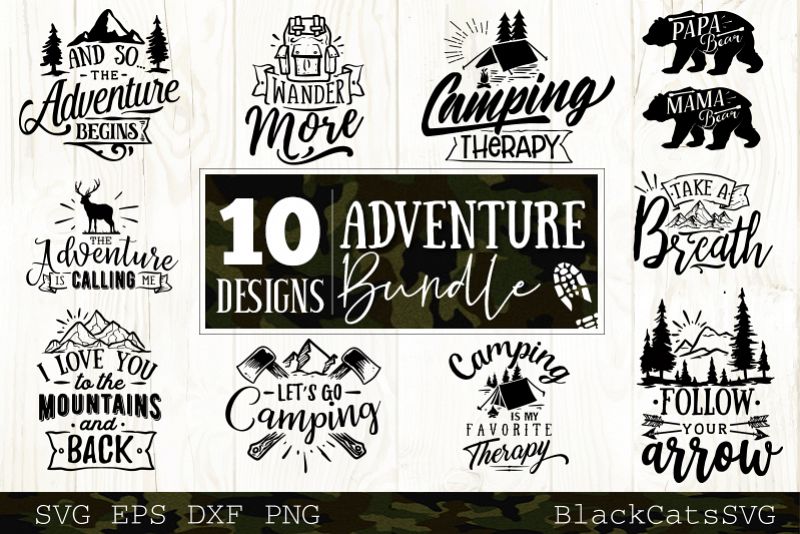 Adventure SVG bundle 10 designs Mountains SVG bundle example image 1