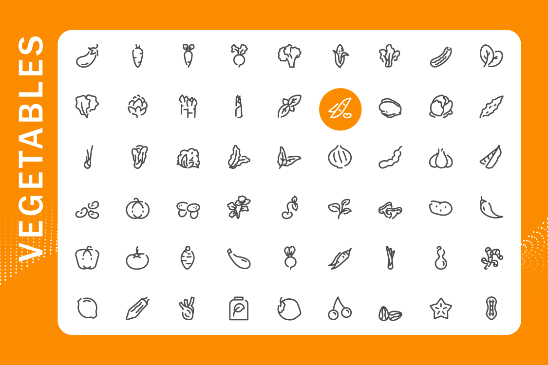 Vegetable icons set example image 1