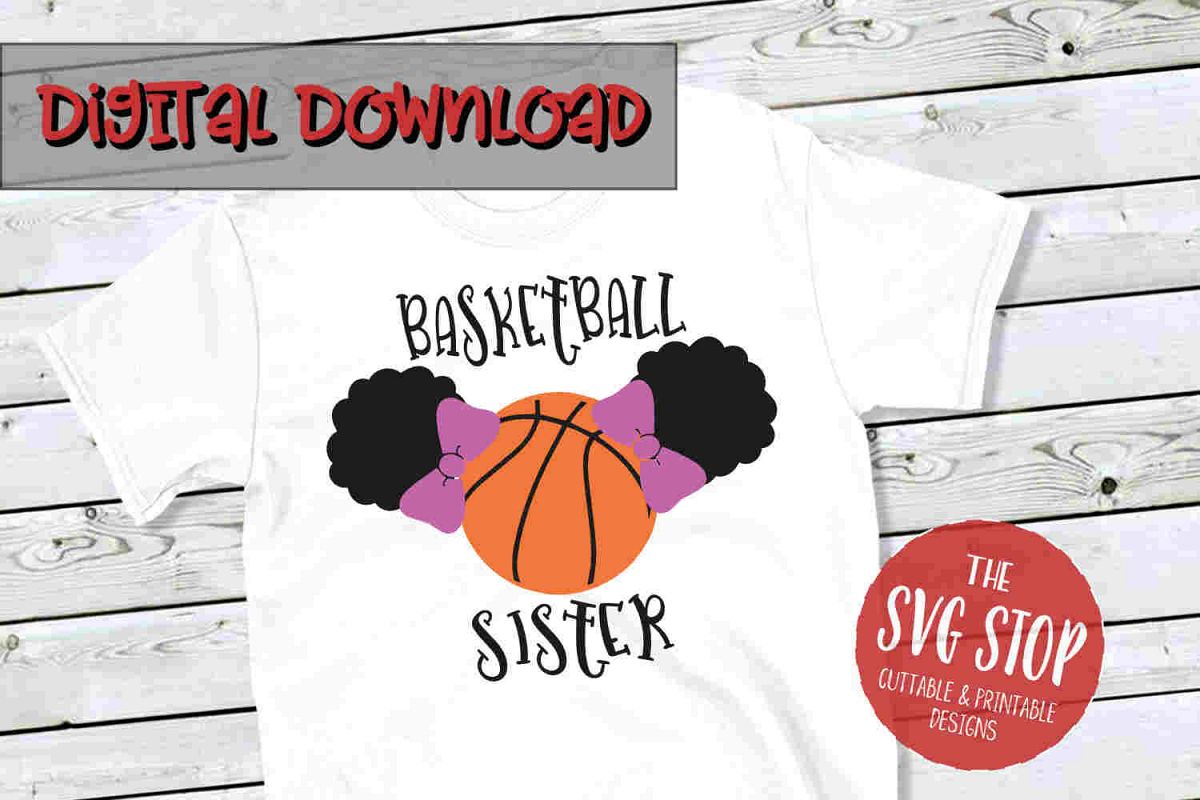 Basketball Sister Puffs -SVG, PNG, DXF example image 1