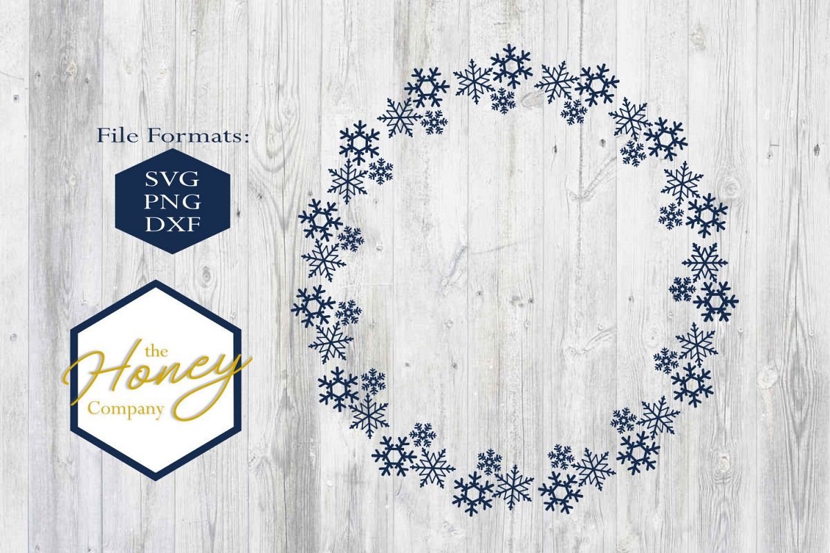 Snowflake Christmas Monogram Circle Holiday SVG PNG DXF example image 1