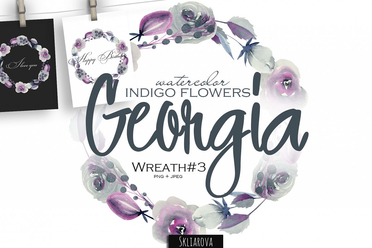 Georgia. Indigo Wreath #3. example image 1