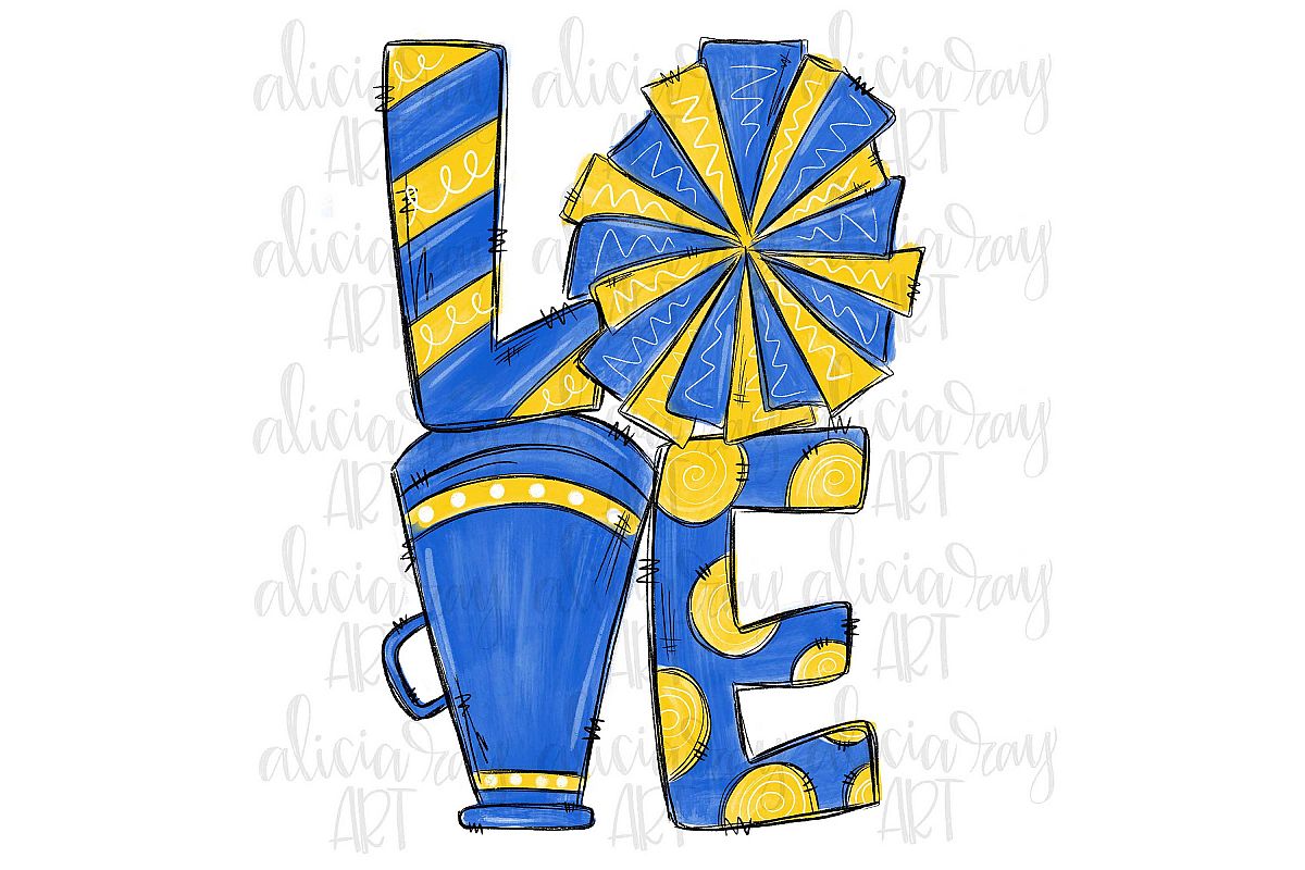 Cheer Love Blue and Yellow example image 1