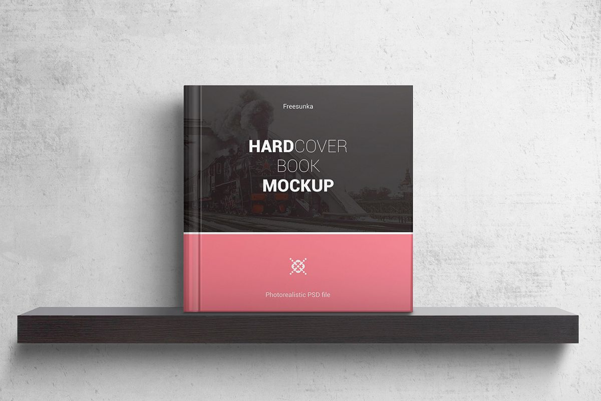 Square Hardcover Book Mockups example image 1