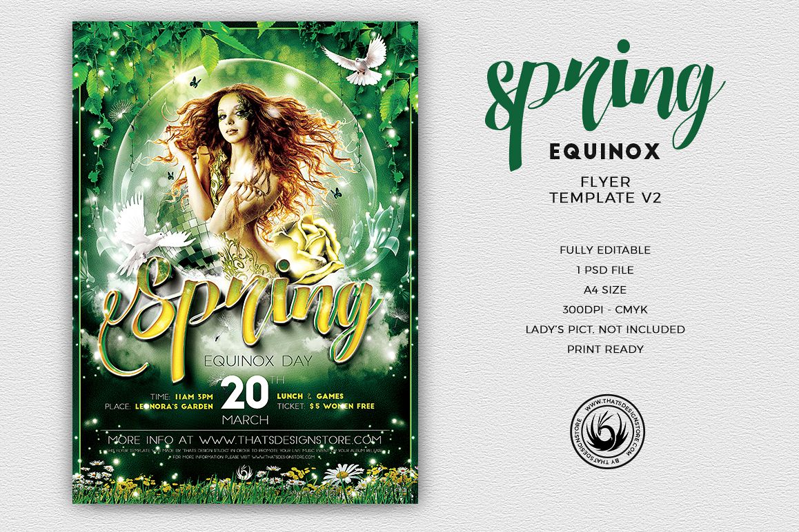 Spring Equinox Flyer Template V2 example image 1