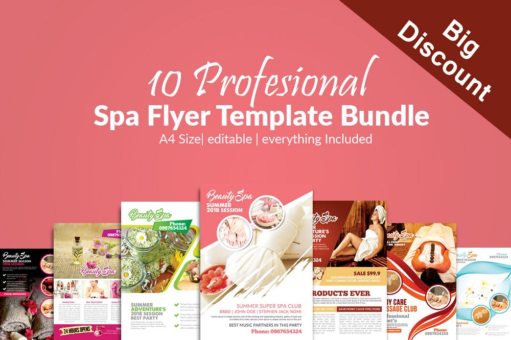 10 Spa & Skin Care Centre Flyer Bundle example image 1