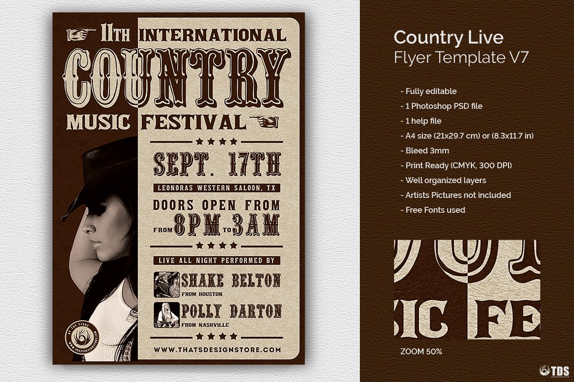 Country Live Flyer Template V7 example image 1