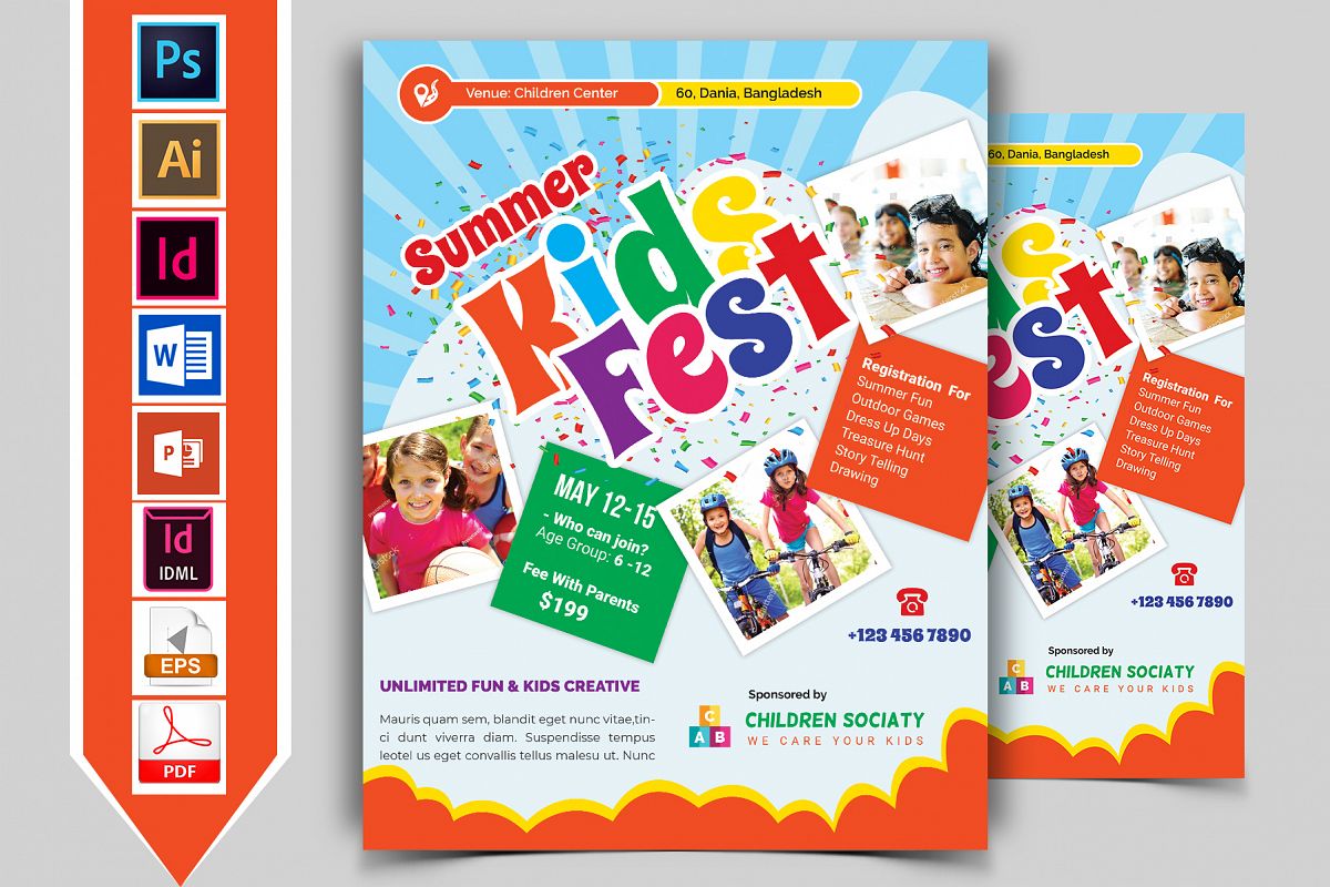 Kids Summer Camp Flyer Vol-01 example image 1
