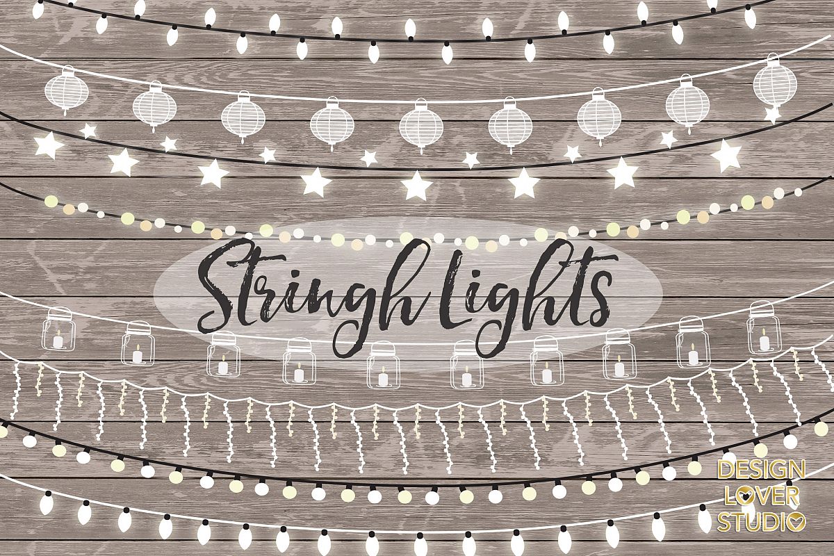 Vector lights clipart, String Lights Clipart example image 1