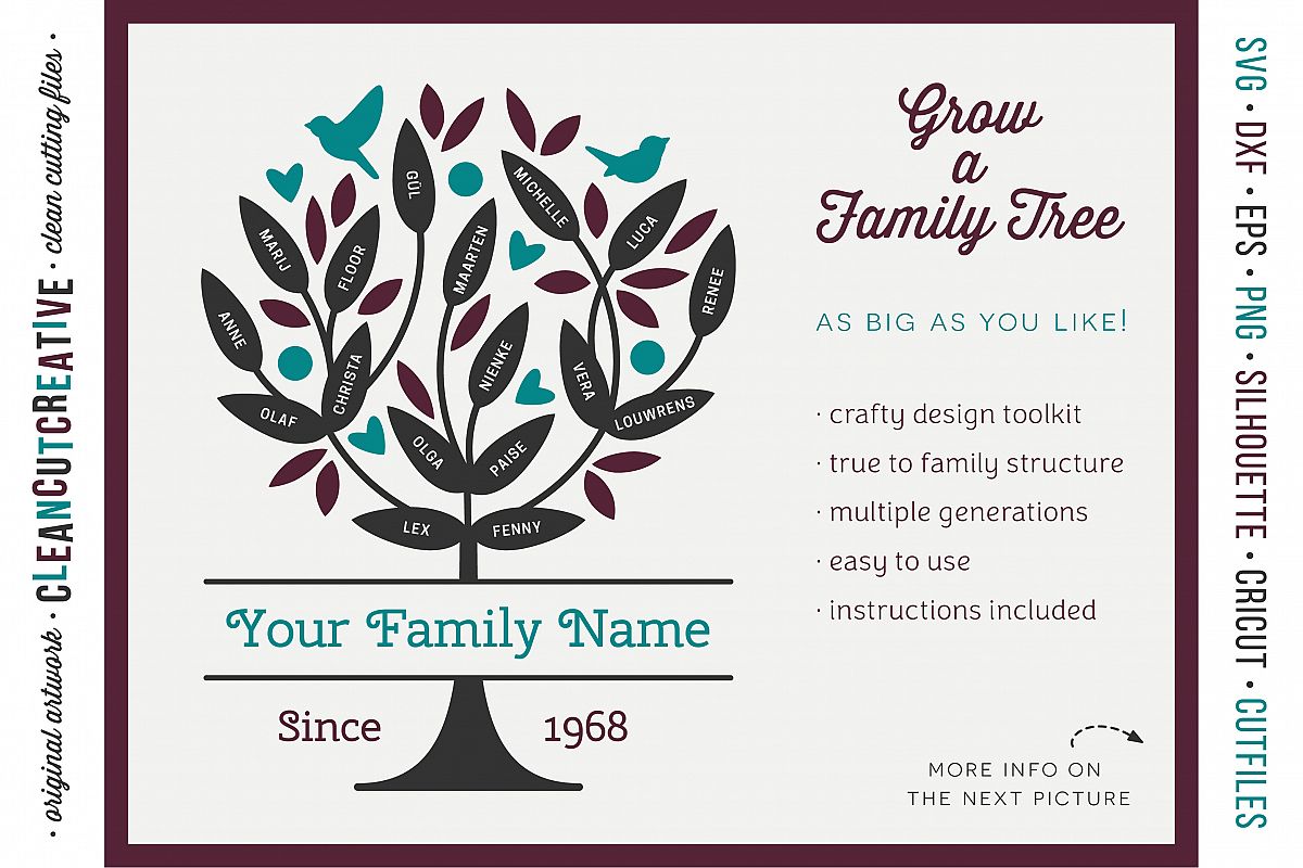 Grow a FAMILY TREE! - crafter design toolkit - SVG cutfiles example image 1