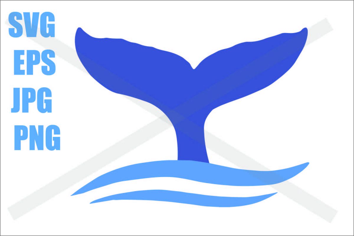 Whale Tail - SVG EPS JPG example image 1