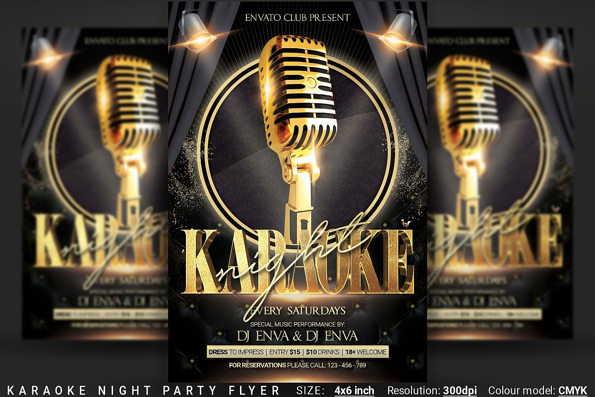 Karaoke Night Party Flyer example image 1
