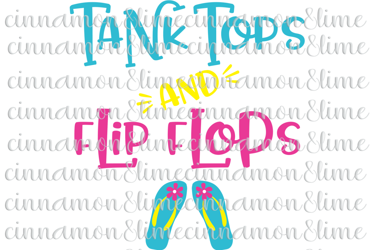 Tank Tops and Flip Flops SVG example image 1
