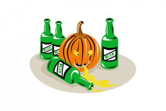 Beer Bottle and Pumpkin example image 1