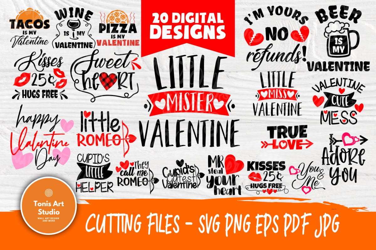 Valentine's Bundle SVG | Cut Files for Crafters | Kids SVG example image 1
