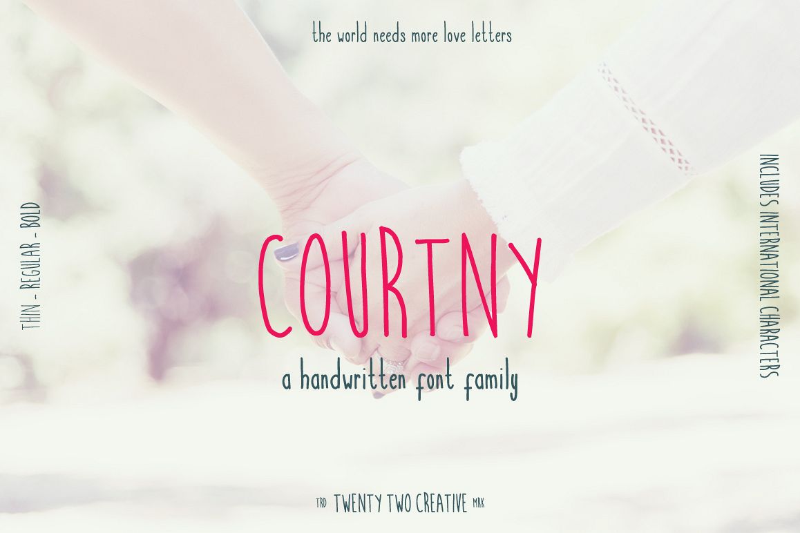 Courtny - a note-taking handwritten font example image 1