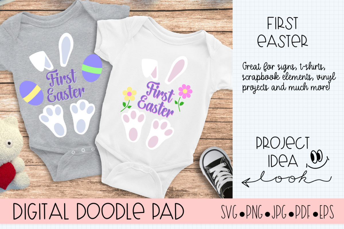 Easter Bunny First Easter SVG by Digital Doodle Pad example image 1