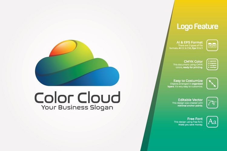 Colorful Cloud Logo Template example image 1