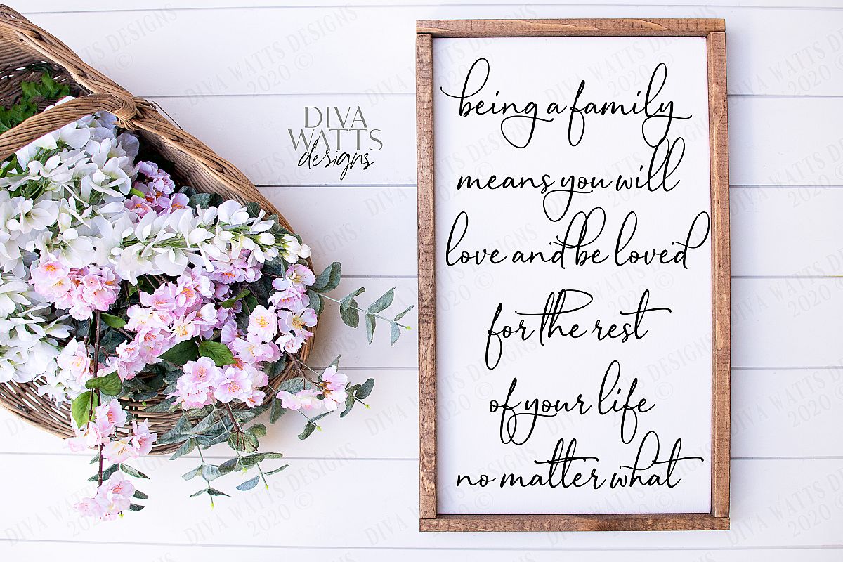 Being A Family Means You will Love and Be Loved Cutting File example image 1
