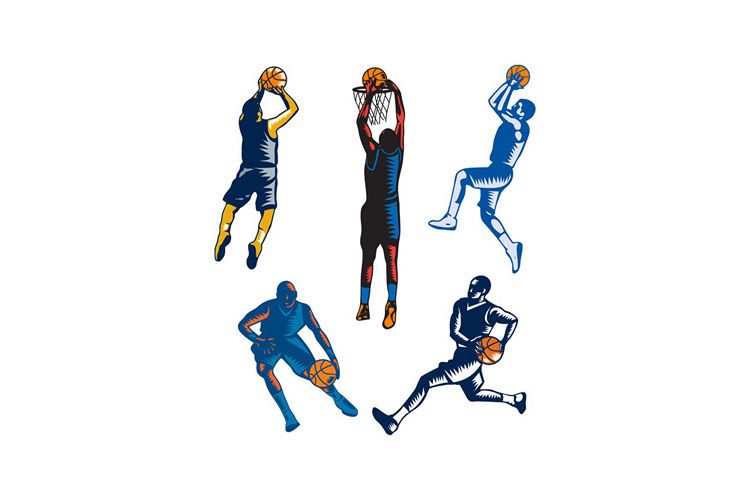 Basketball Woodcut Collection example image 1