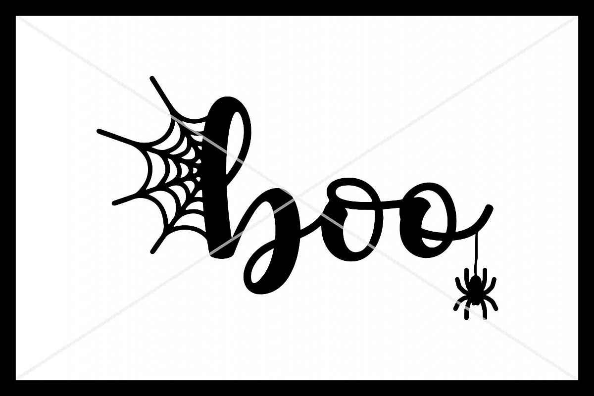 Boo, svg, Spider Web, Halloween, Silhouette Cameo, Cutfile example image 1