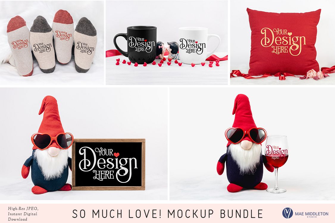 So Much Love! Mock up Bundle, valentine styled photos example image 1