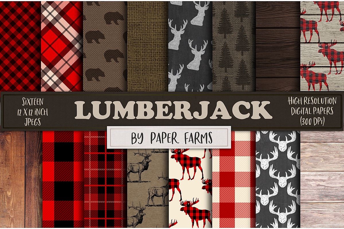 Lumberjack digital paper example image 1