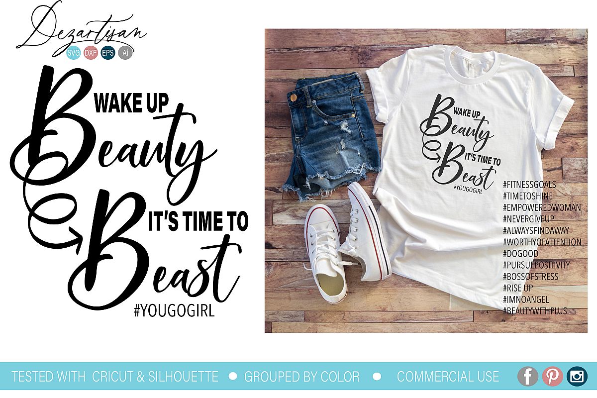 Wake up Beauty it's time to beast SVG example image 1