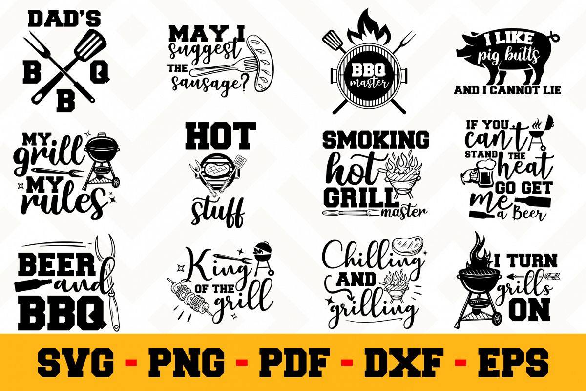 BBQ 12 Designs Pack | Barbecue SVG Bundle example image 1
