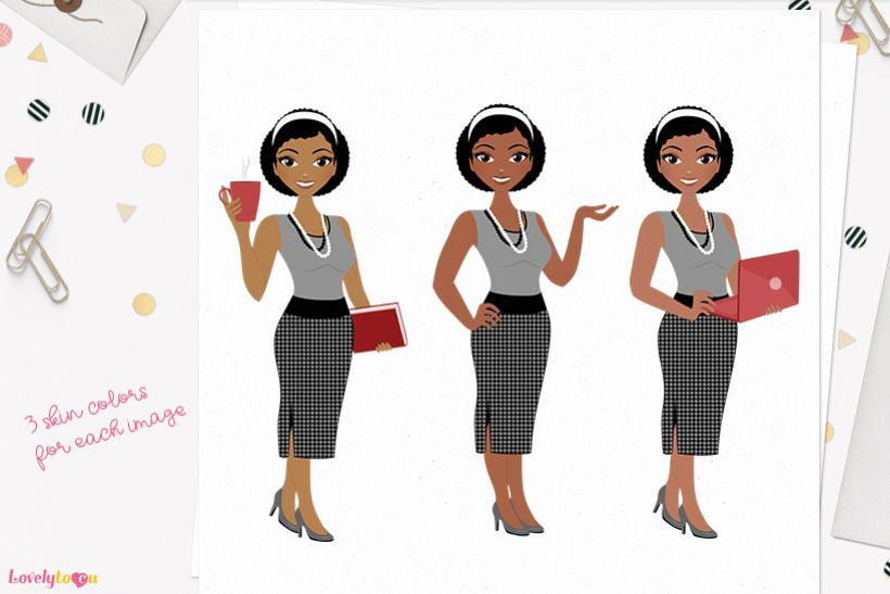 Woman business character clip art L106 Neve example image 1